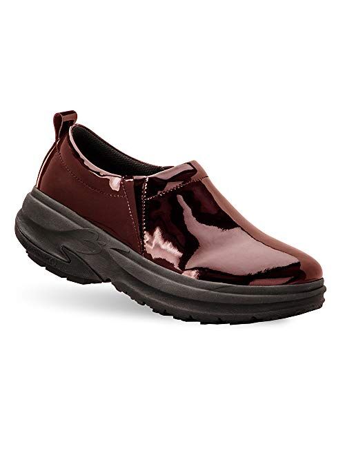 Gravity Defyer Women's G-Defy Emma Clogs - VersoShock Shock Absorbing Leather Slip-On Supportive Pain Relief Clogs for Standing