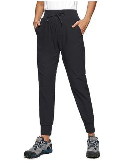 Women's Hiking Pants Lightweight Quick Dry Drawstring Joggers with Pockets Elastic Waist Travel Pull on Pants