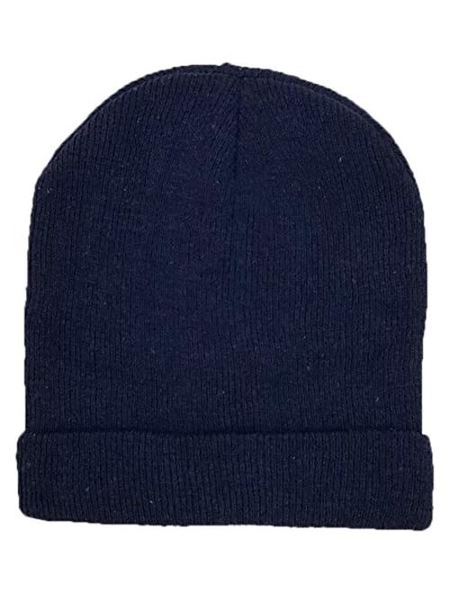 12 Pack Winter Beanie Hats for Men Women, Warm Cozy Knitted Cuffed Skull Cap, Wholesale