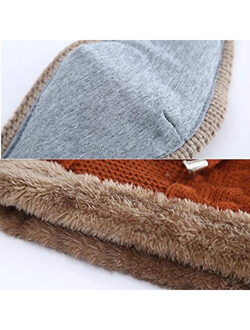 Eseres Knitted Hat Mask Neck Gaiters 3Pcs Beanies Women Scarf and Hat Unit
