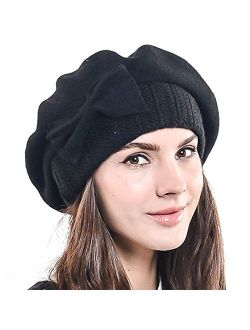 F&N STORY Lady French Beret Wool Beret Chic Beanie Winter Hat Jf-br034