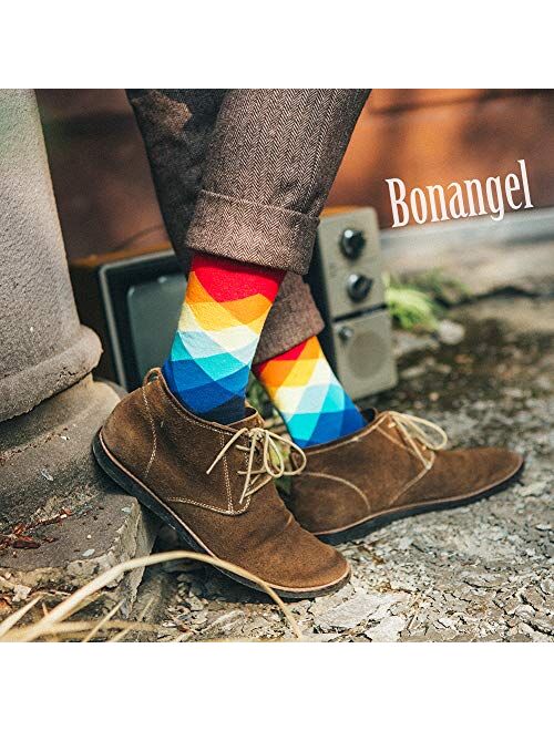 Bonangel Fun Socks ,Funny Socks for Men Novelty Crazy Crew Dress Socks ,Cool Cute Food Graphic Animal Socks