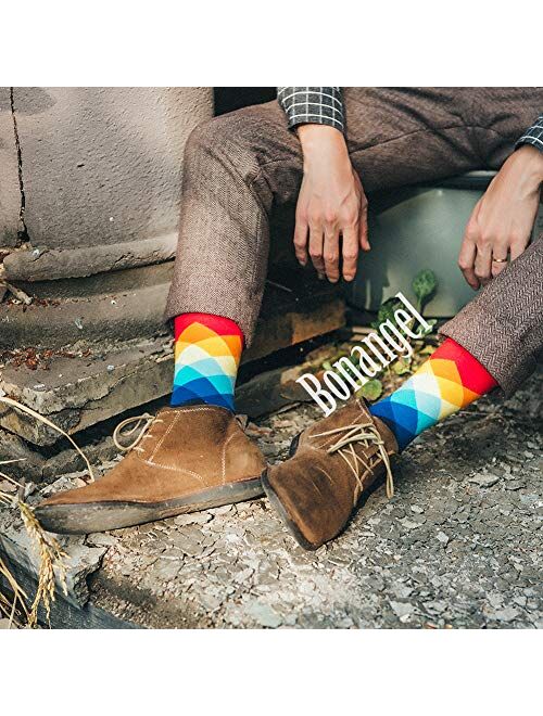 Bonangel Fun Socks ,Funny Socks for Men Novelty Crazy Crew Dress Socks ,Cool Cute Food Graphic Animal Socks