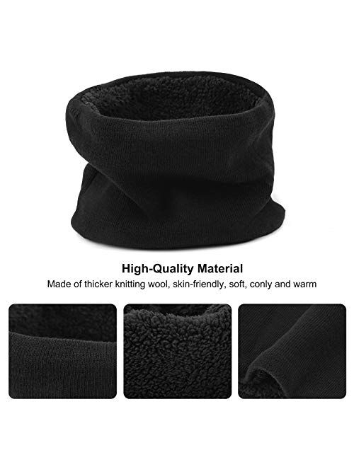 mysuntown Hat Scarf and Glove Set, Women Winter Hats 3-Piece, Beanie Neck Warmer and Touchscreen Gloves for Men