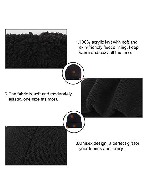 mysuntown Hat Scarf and Glove Set, Women Winter Hats 3-Piece, Beanie Neck Warmer and Touchscreen Gloves for Men