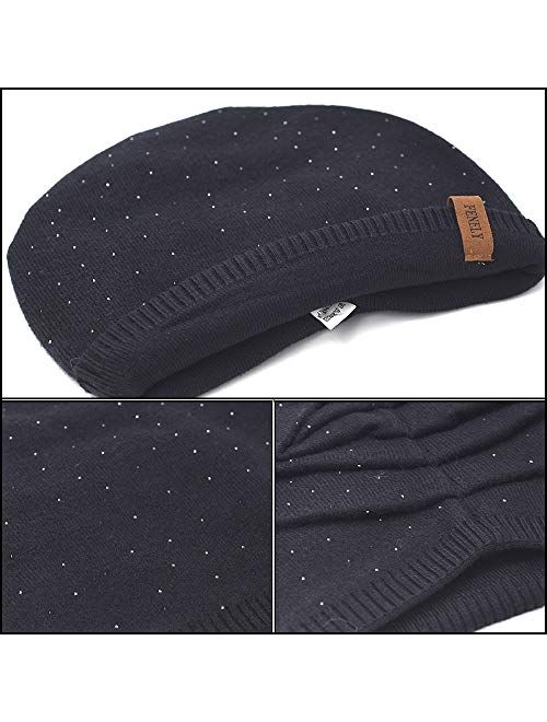 Women Winter Beanie Knitted Hats Warm Soft Slouchy Cashmere Headwear Cap for Womens Lady Mother