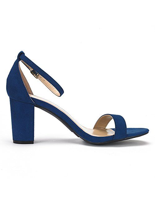 DREAM PAIRS Women's Chunk Low Heel Pump Sandals