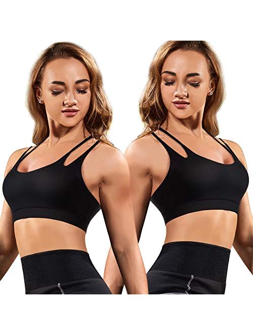 Rolewpy T-Back Medium Support Wirefree  Activewear Sports Bra