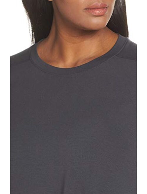 Eileen Fisher Plus Size Stretch Cotton Bracelet-Sleeve T-Shirt Dress - Graphite Grey