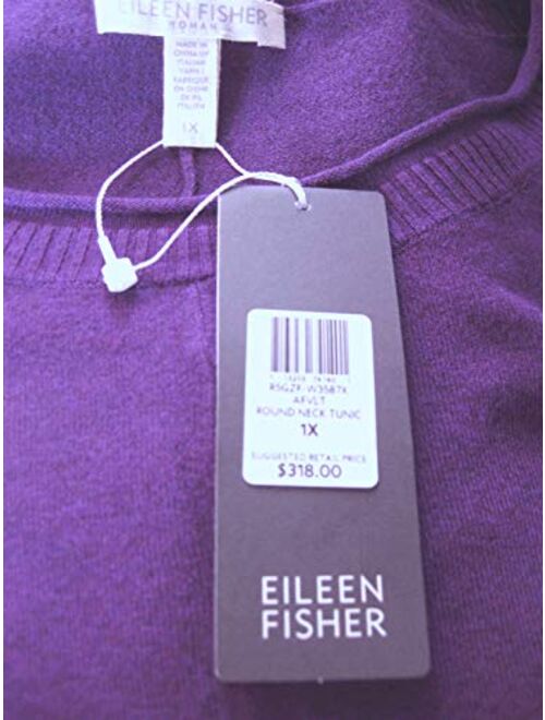 Eileen Fisher African Violet Lightweight Cozy Viscose Stretch Round Neck Tunic 1X 2X