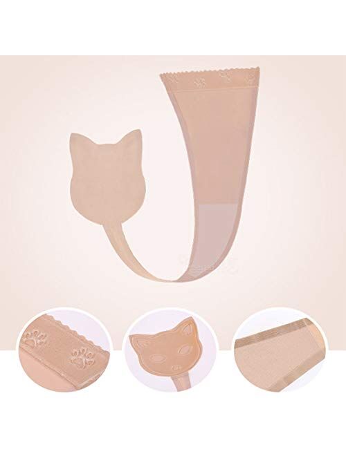 Womens C-String Invisible Panty Cat Shaped Self Adhesive Strapless Elegant Thong Underwear