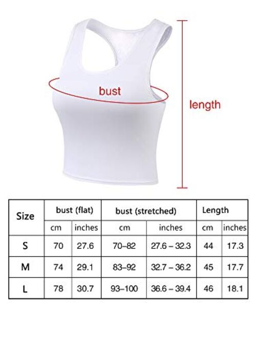 6 Pieces Basic Crop Tank Tops Sleeveless Racerback Crop Sport Cotton Top for Women