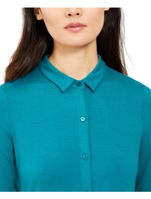 Eileen Fisher Point-Collar Button-Up Tunic, Created for Macy's