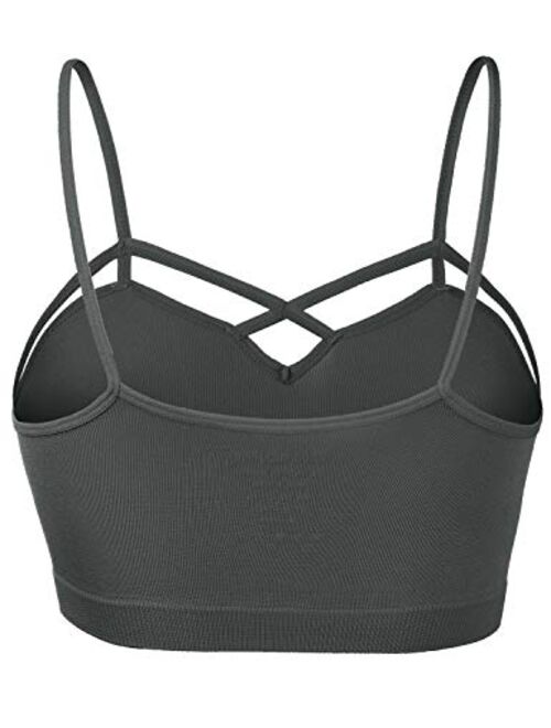 HATOPANTS Womens Camisole Sleeveless Seamless Strappy Bralette Tops Bustier Crop Top