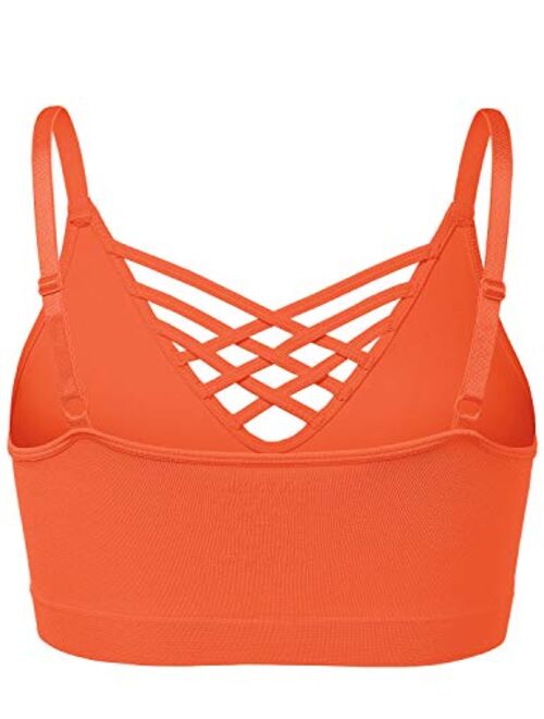 HATOPANTS Women's Workout Seamless Strappy Bralette Exercise Adjustable Straps Tops