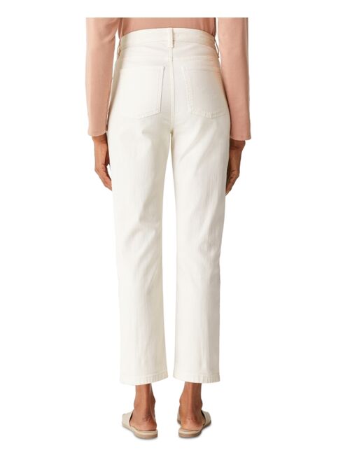Eileen Fisher Organic High-Waisted Straight-Leg Ankle Jeans
