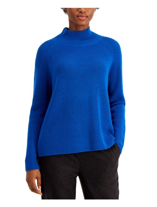 Eileen Fisher Solid Raglan Turtleneck Top