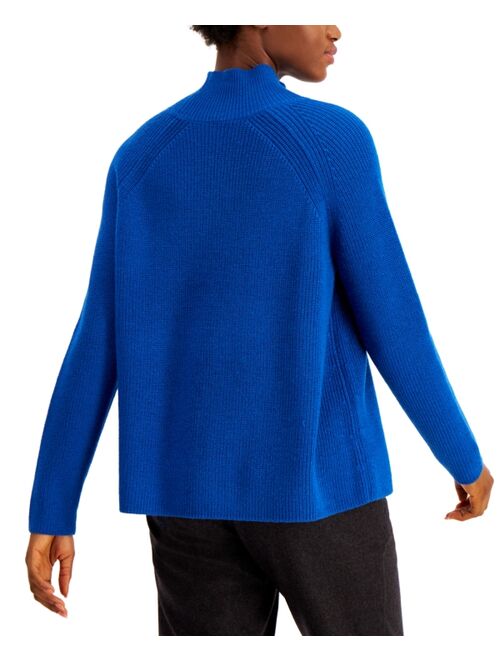 Eileen Fisher Solid Raglan Turtleneck Top