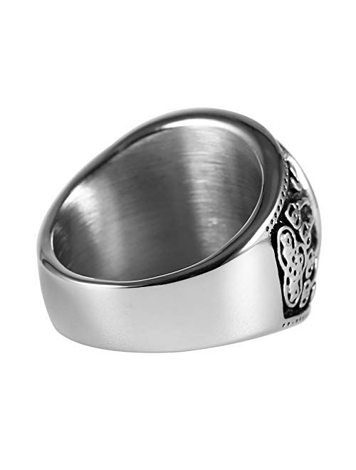 HZMAN Men's Nordic Viking Wolf Claw Stainless Steel Valknut Odin Symbol Retro Jewelry Ring