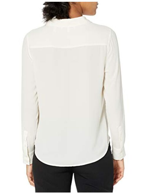 Amazon Brand - Lark & Ro Women's Georgette Long Sleeve Button Up Woven Top
