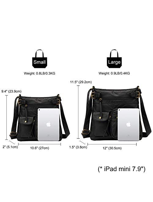 Scarleton Multi Pocket Crossbody Bag for Women, Shoulder Bag, Ultra Soft Washed Vegan Leather Shoulder Purse, H1833