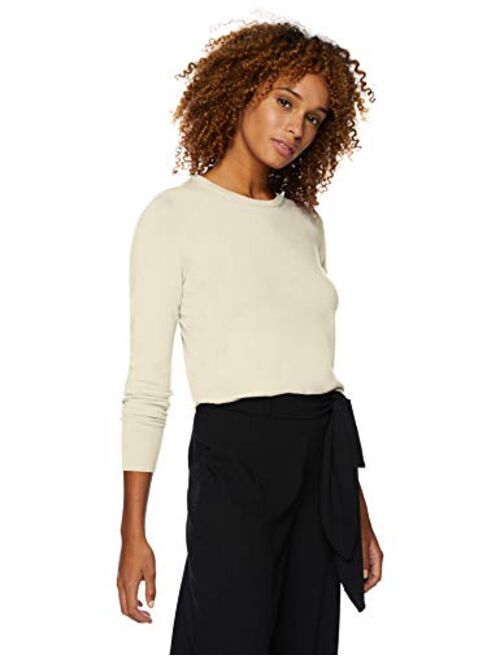 Brand Lark & Ro Womens Premium Viscose Blend Long Sleeve Crewneck Sweater, 