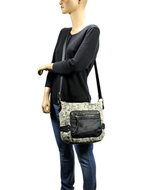 Scarleton Small Fabric Crossbody Shoulder Bag for Women, Ultra Soft Washed Vegan Leather, H1914