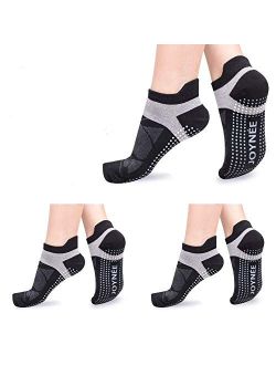 JOYNE Non-Slip Yoga Socks for Women with Grips,Ideal for Pilates,Barre,Dance,Hospital,Fitness 3 Pairs