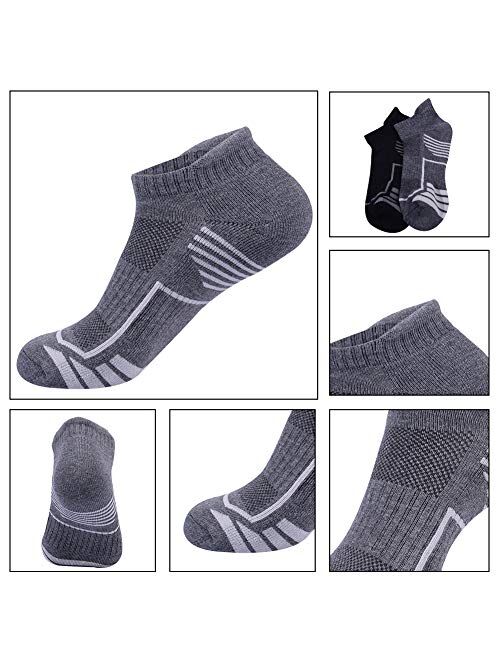JOYNEE JOYNÉE Mens Ankle Athletic Low Cut Socks for Men Sports Running Cushion 6 Pack