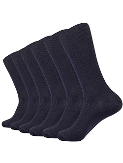 JOYNE Mens Crew Dress Socks 4 Pack Patterned Cotton for Casual,Business