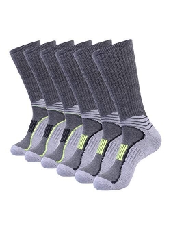 JOYNE Men's Athletic Performance Cushion Crew Socks for Running and Training 6 Pack