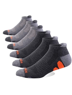 JOYNE Mens Athletic Low Cut Ankle Tab Socks 6 Pack Cushioned Breathable for Running