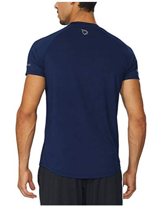 BALEAF Men's Quick Dry Short Sleeve T-Shirt Sun Protection Running Workout Shirts