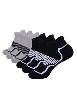 Mens Ankle Athletic Low Cut Socks With Comfort Cushion for Running Tab Sock 6Pack