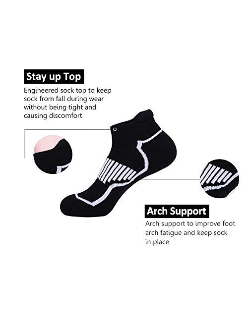 JOYNEE JOYNÉE Mens Ankle Athletic Low Cut Socks With Comfort Cushion for Running Tab Sock 6Pack