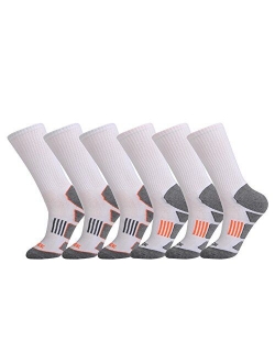 JOYNE Mens 6 Pack Athletic Cushion Crew Socks Performance Running Socks