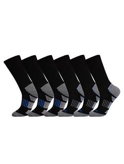 JOYNE Mens 6 Pack Athletic Cushion Crew Socks Performance Running Socks