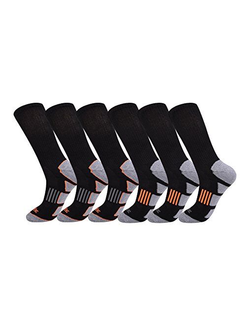 JOYNEE JOYNÉE Mens 6 Pack Athletic Cushion Crew Socks Performance Running Socks