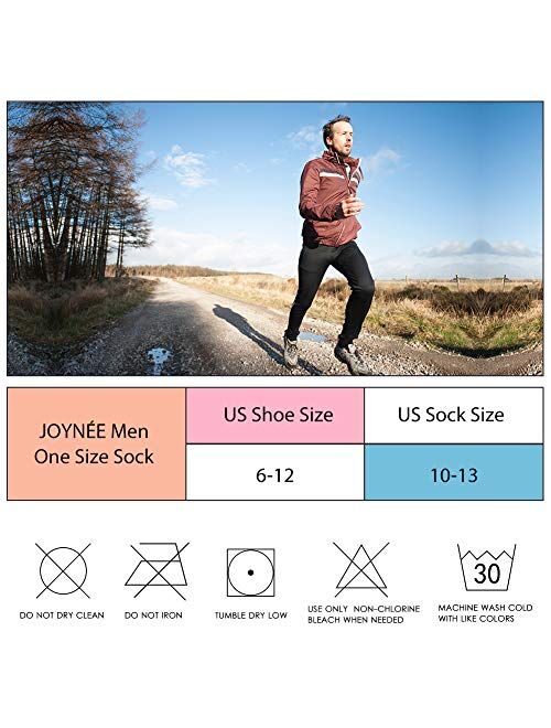 JOYNEE Mens Athletic Crew Socks for Men Cushion Casual Sports Workout Sock 6 Pack