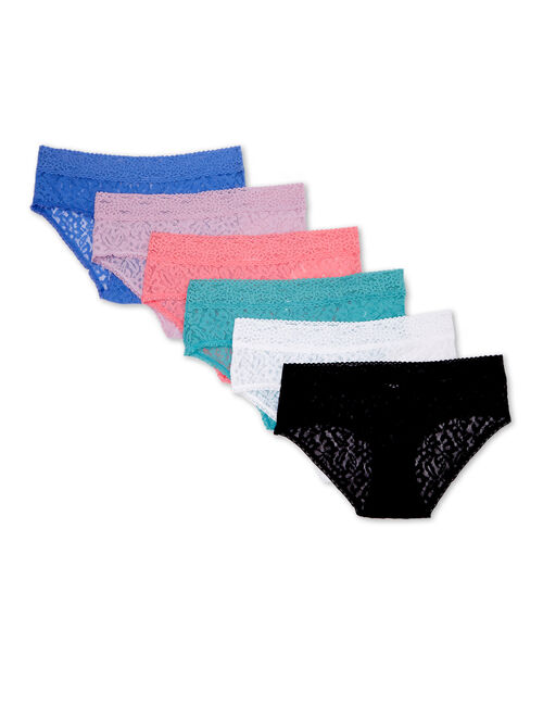 Secret Treasures Women's Lace Hipster Panties, 6-Pack