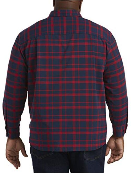 Amazon Essentials Men's Big & Tall Long-Sleeve Patterned Oxford Shirt with Pocket fit by DXL