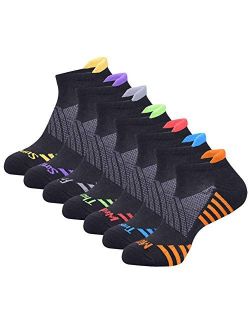 Mens Ankle Athletic Socks Low Cut Week Socks for Sports Running 7 Pack