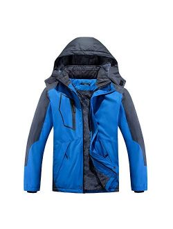 FTIMILD Mens Winter Coat, Waterproof Ski Jacket Winter Windproof Rain Jacket Warm Snow Coats
