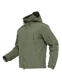 Men's Tactical Jacket Winter Snow Ski Jacket Water Resistant Softshell Fleece Lined Winter Coats Multi-Pockets