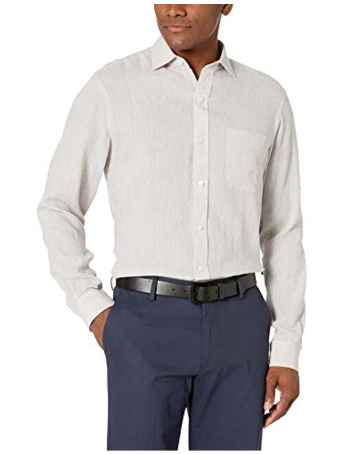 Amazon Brand - Buttoned Down Men's Classic Fit Casual Linen Cotton Shirt