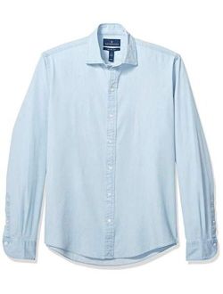 Amazon Brand - Buttoned Down Men's Slim Fit Indigo Denim Cotton Sport Shirt