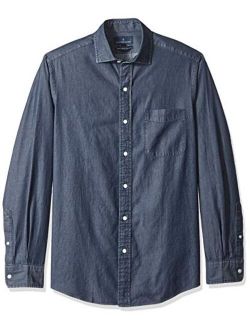 Amazon Brand - Buttoned Down Men's Classic Fit Indigo Denim Cotton Sport Shirt
