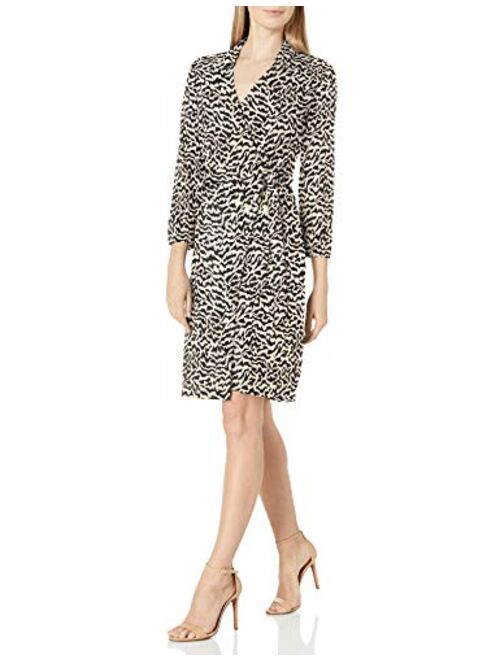 Amazon Brand - Lark & Ro Women's Matte Jersey Collared V-Neck Long Sleeve Wrap Dress