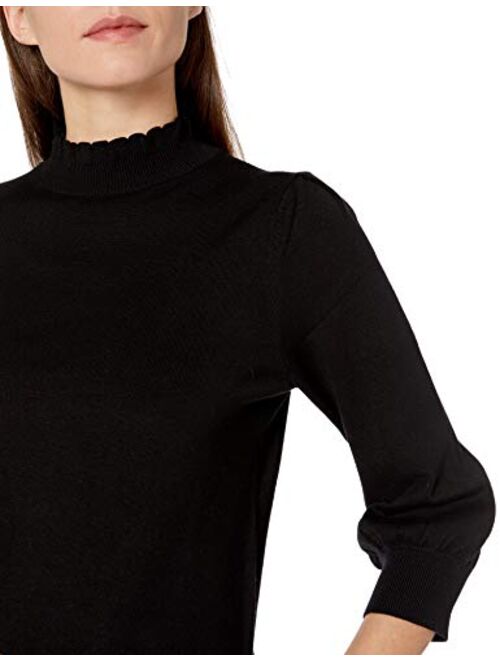 Buy Amazon Brand - Lark & Ro Women's Three Quarter Balloon Sleeve Ruffle  Mock Neck Sweater online | Topofstyle
