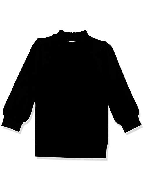 Buy Amazon Brand - Lark & Ro Women's Three Quarter Balloon Sleeve Ruffle  Mock Neck Sweater online | Topofstyle